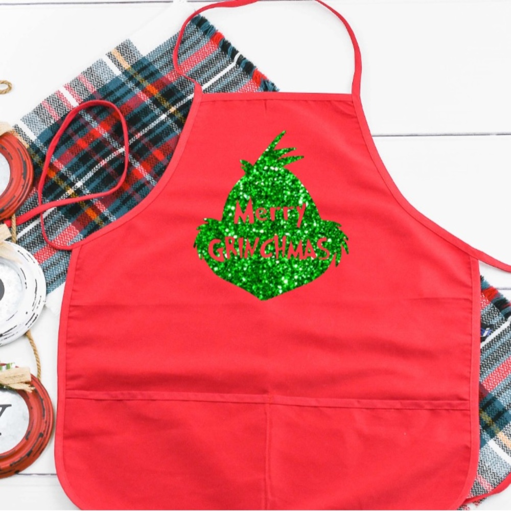 Merry Grinchmas Inspired Holiday Gift Apron- Funny Grinch Apron